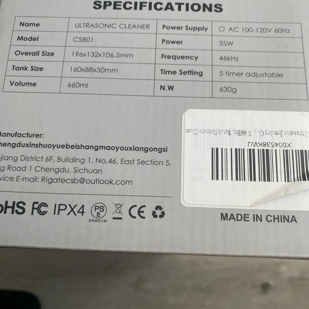 White Digital Ultrasonic Cleaner with LED Display